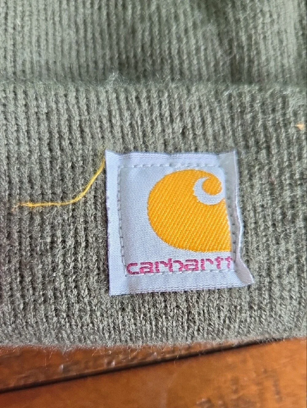 Carhartt Olive Knit Cuffed Beanie with Logo Patch Youth